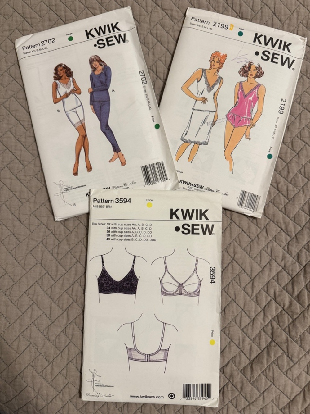 Kwik Sew Underwear Bra Panty Camisole Slip Sewing Pattern by Kerstin Martensson